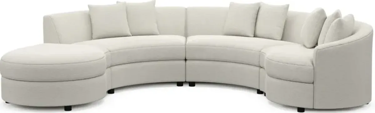 Allegra Foam Comfort 4-Piece Sectional with Left-Facing Chaise - Living Large White