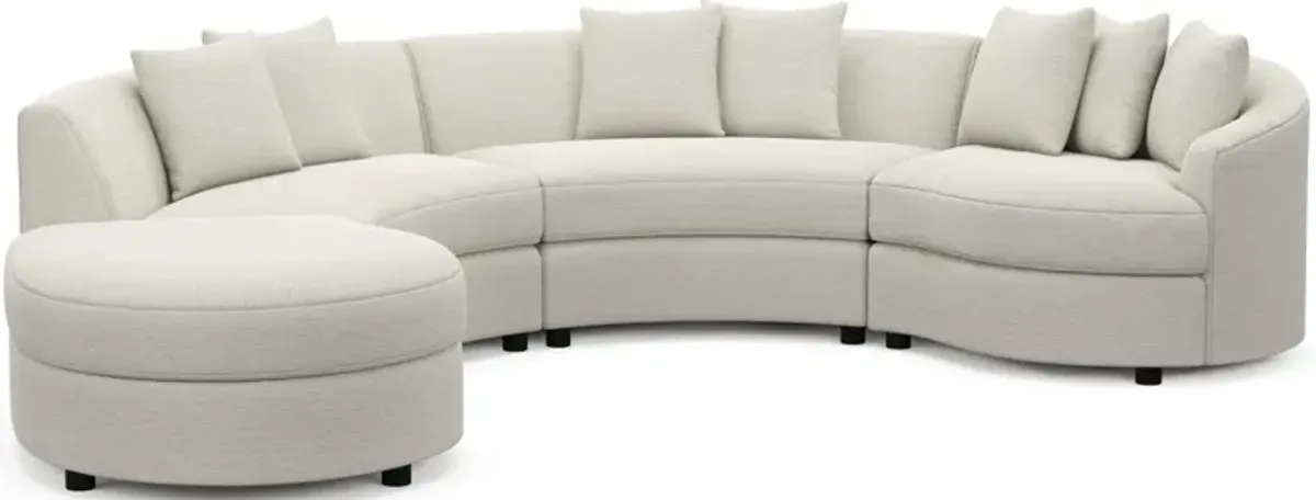 Allegra Foam Comfort 4-Piece Sectional with Left-Facing Chaise - Living Large White