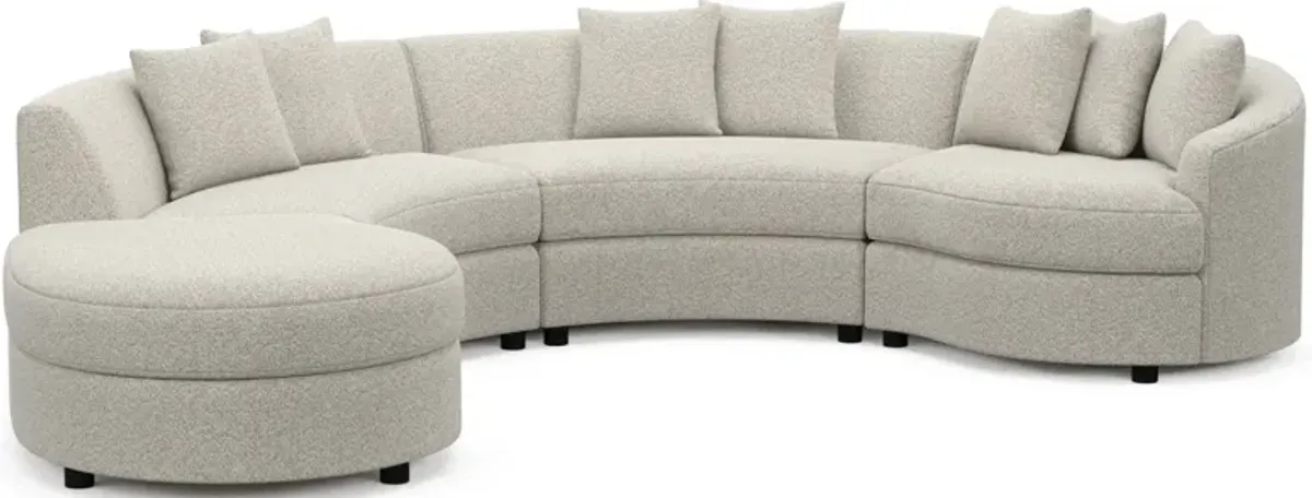 Allegra Foam Comfort 4-Piece Sectional with Left-Facing Chaise - Muse Stone