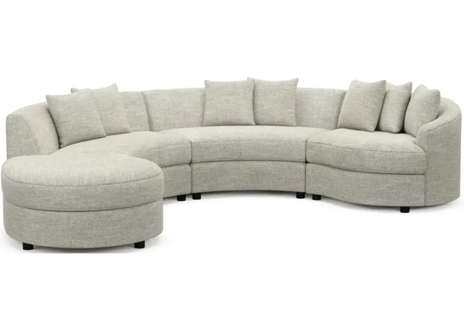 Allegra Foam Comfort 4-Piece Sectional with Left-Facing Chaise - M Ivory