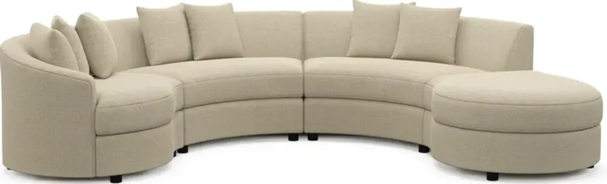 Allegra Foam Comfort 4-Piece Sectional with Right-Facing Chaise - Broderick Sand