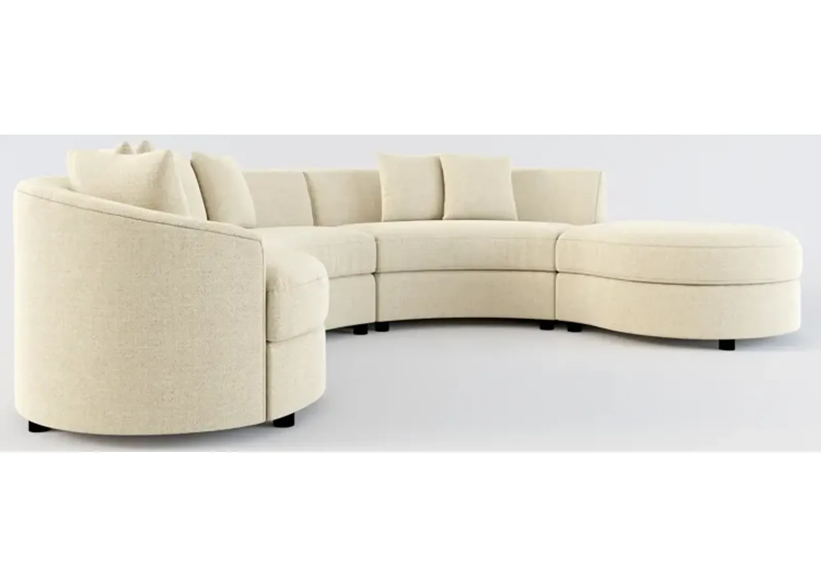 Allegra Foam Comfort 4-Piece Sectional with Right-Facing Chaise - Broderick Sand