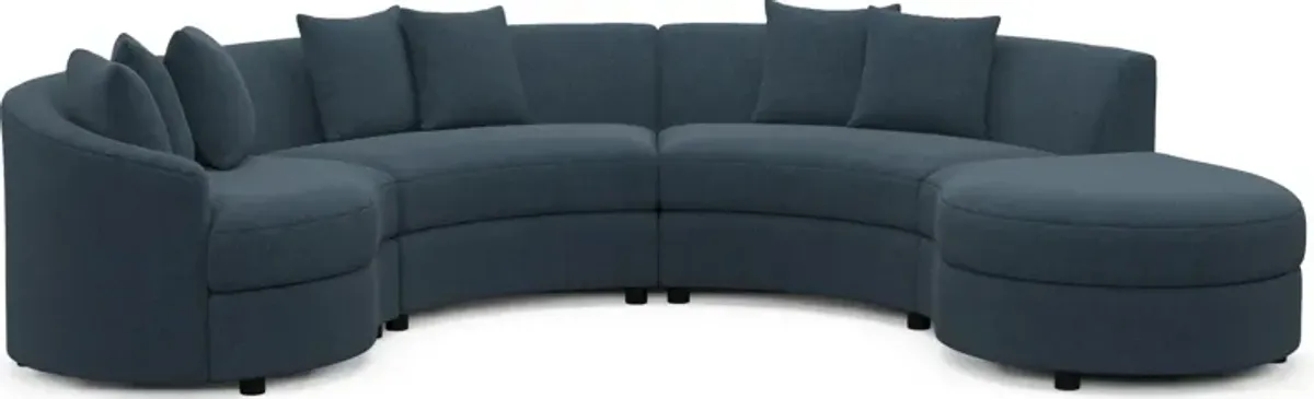 Allegra Foam Comfort 4-Piece Sectional with Right-Facing Chaise - Broderick Indigo