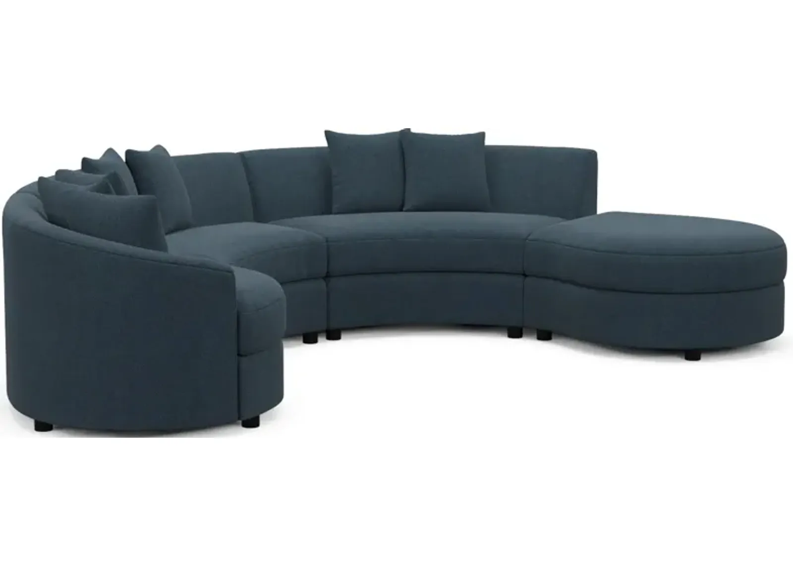 Allegra Foam Comfort 4-Piece Sectional with Right-Facing Chaise - Broderick Indigo