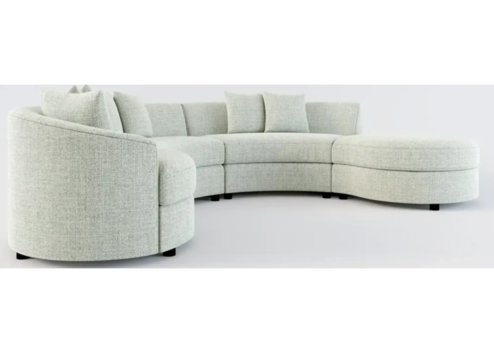 Allegra Foam Comfort 4-Piece Sectional with Right-Facing Chaise - Broderick Sea Glass