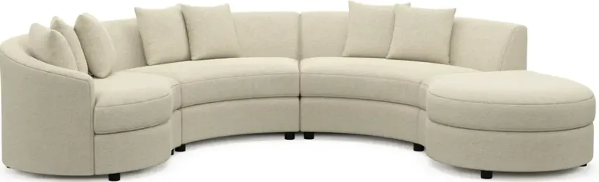 Allegra Foam Comfort 4-Piece Sectional with Right-Facing Chaise - Bridger Shell