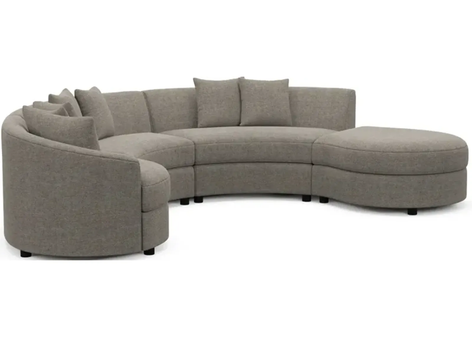 Allegra Foam Comfort 4-Piece Sectional with Right-Facing Chaise - Bridger Metal