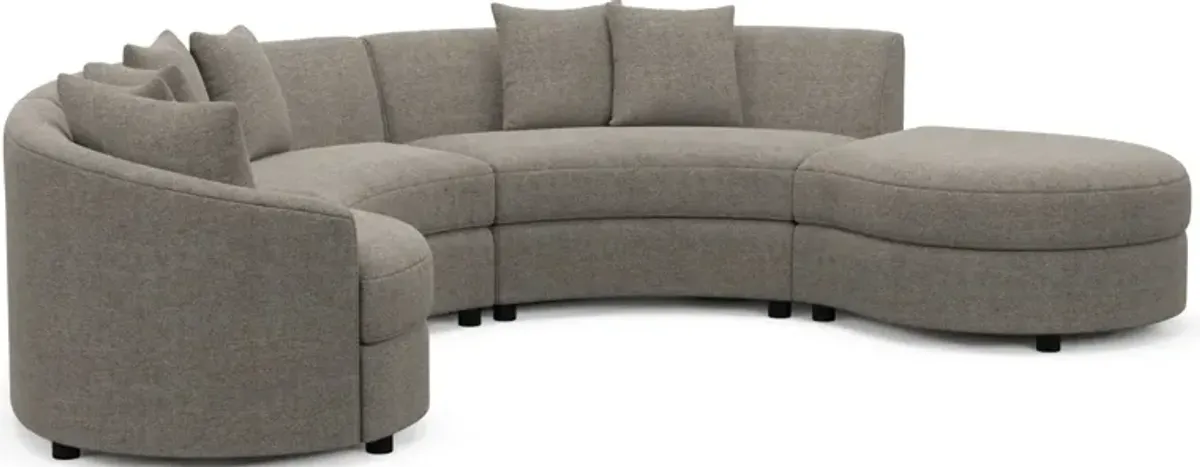 Allegra Foam Comfort 4-Piece Sectional with Right-Facing Chaise - Bridger Metal