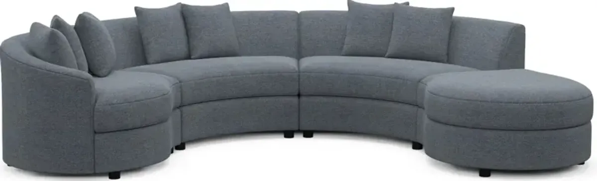 Allegra Foam Comfort 4-Piece Sectional with Right-Facing Chaise - Bridger Navy