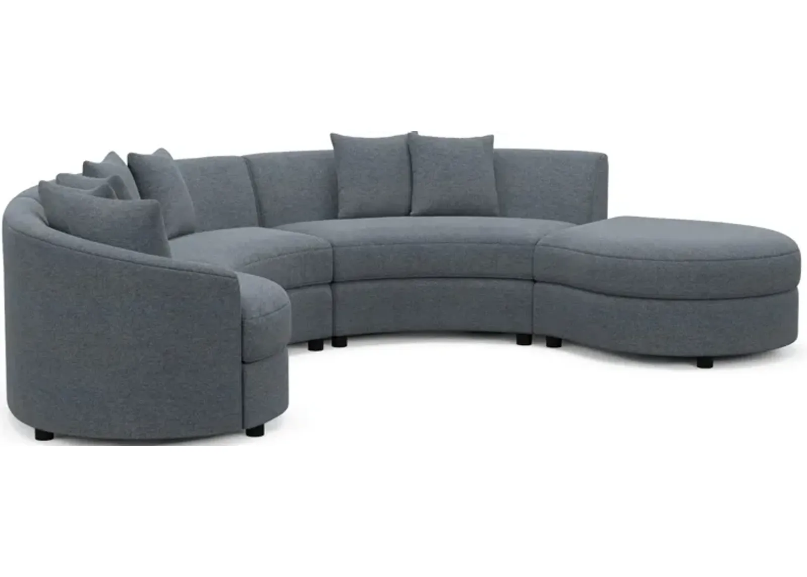 Allegra Foam Comfort 4-Piece Sectional with Right-Facing Chaise - Bridger Navy