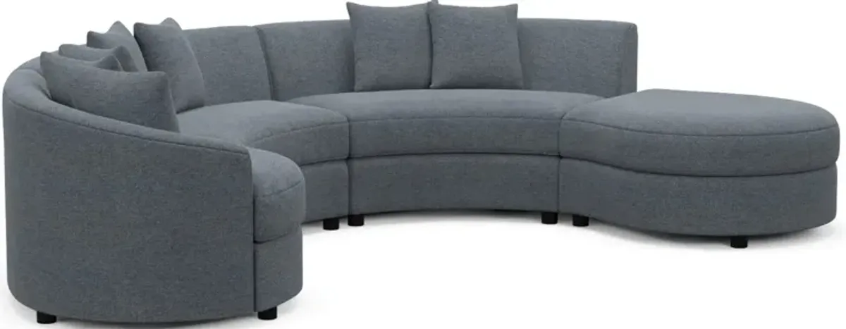 Allegra Foam Comfort 4-Piece Sectional with Right-Facing Chaise - Bridger Navy