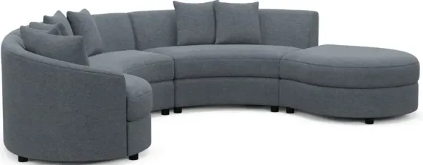 Allegra Foam Comfort 4-Piece Sectional with Right-Facing Chaise - Bridger Navy