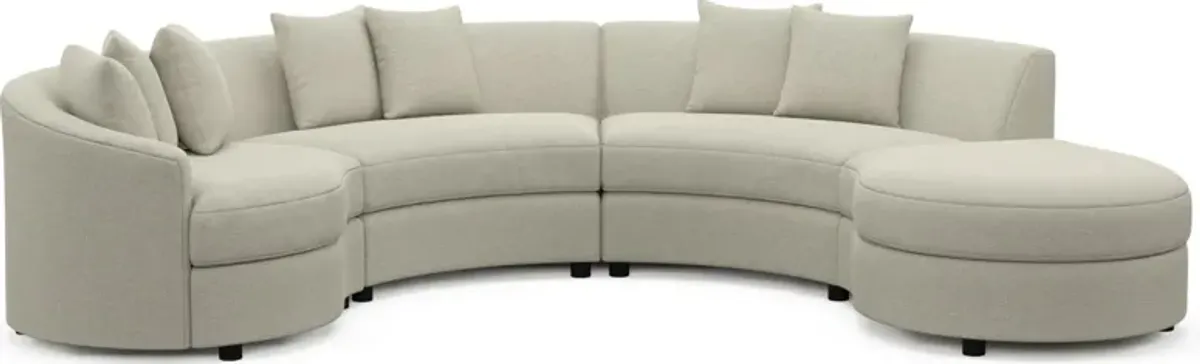 Allegra Foam Comfort 4-Piece Sectional with Right-Facing Chaise - Liv Dove