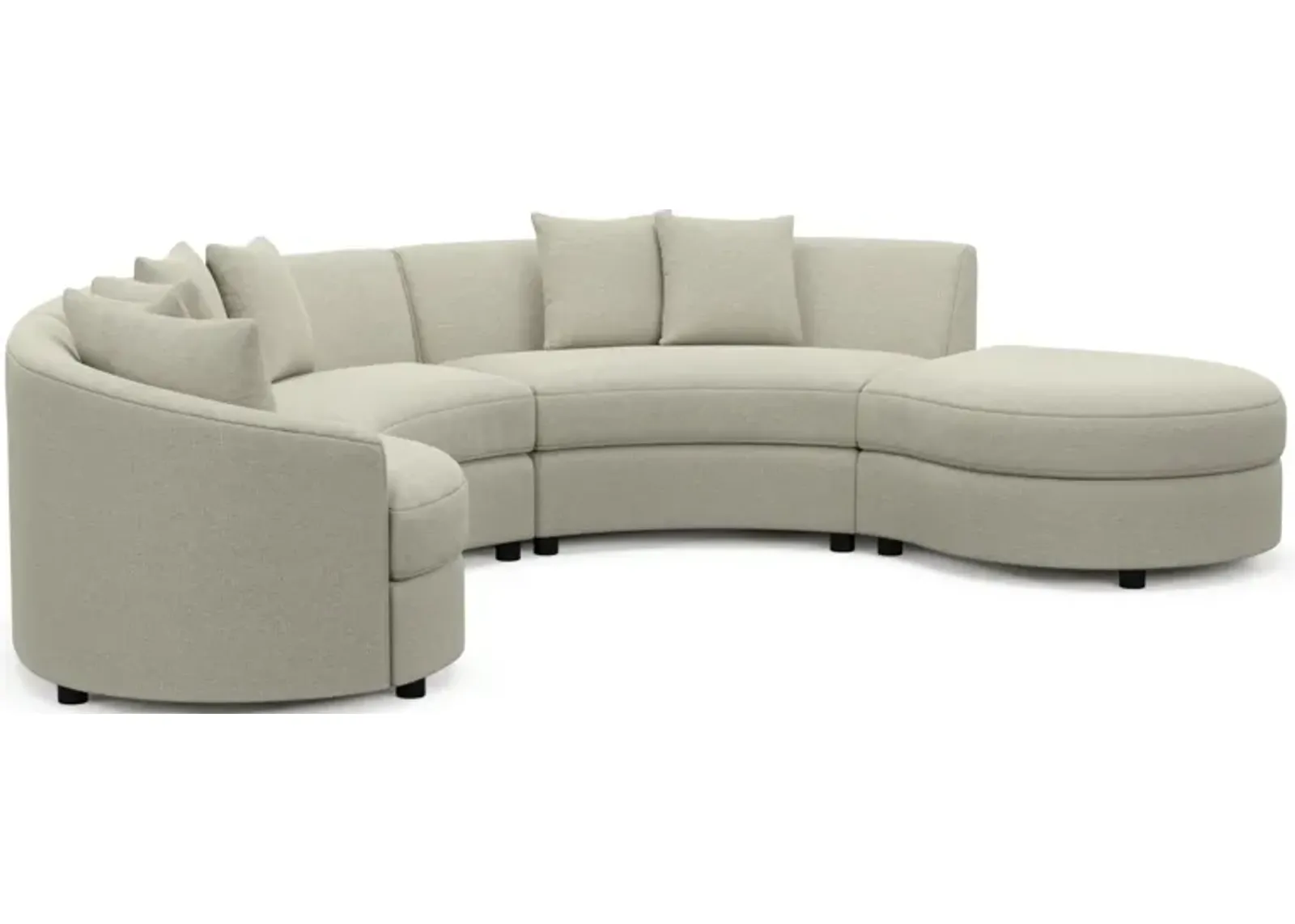 Allegra Foam Comfort 4-Piece Sectional with Right-Facing Chaise - Liv Dove