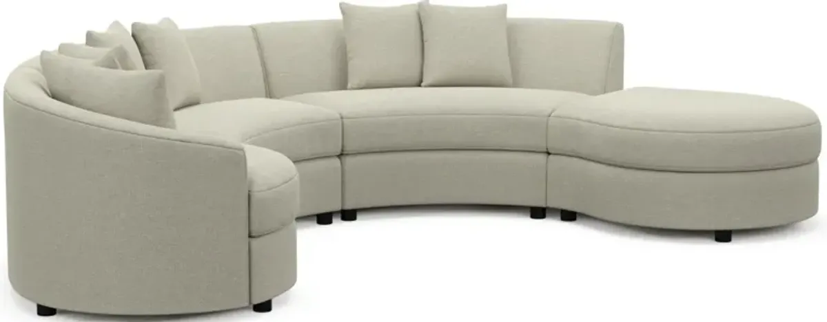 Allegra Foam Comfort 4-Piece Sectional with Right-Facing Chaise - Liv Dove