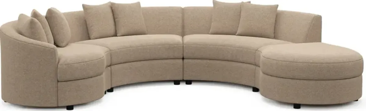 Allegra Foam Comfort 4-Piece Sectional with Right-Facing Chaise - Liv Wicker