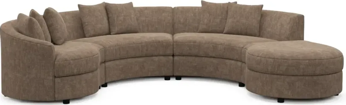 Allegra Foam Comfort 4-Piece Sectional with Right-Facing Chaise - Argo Java