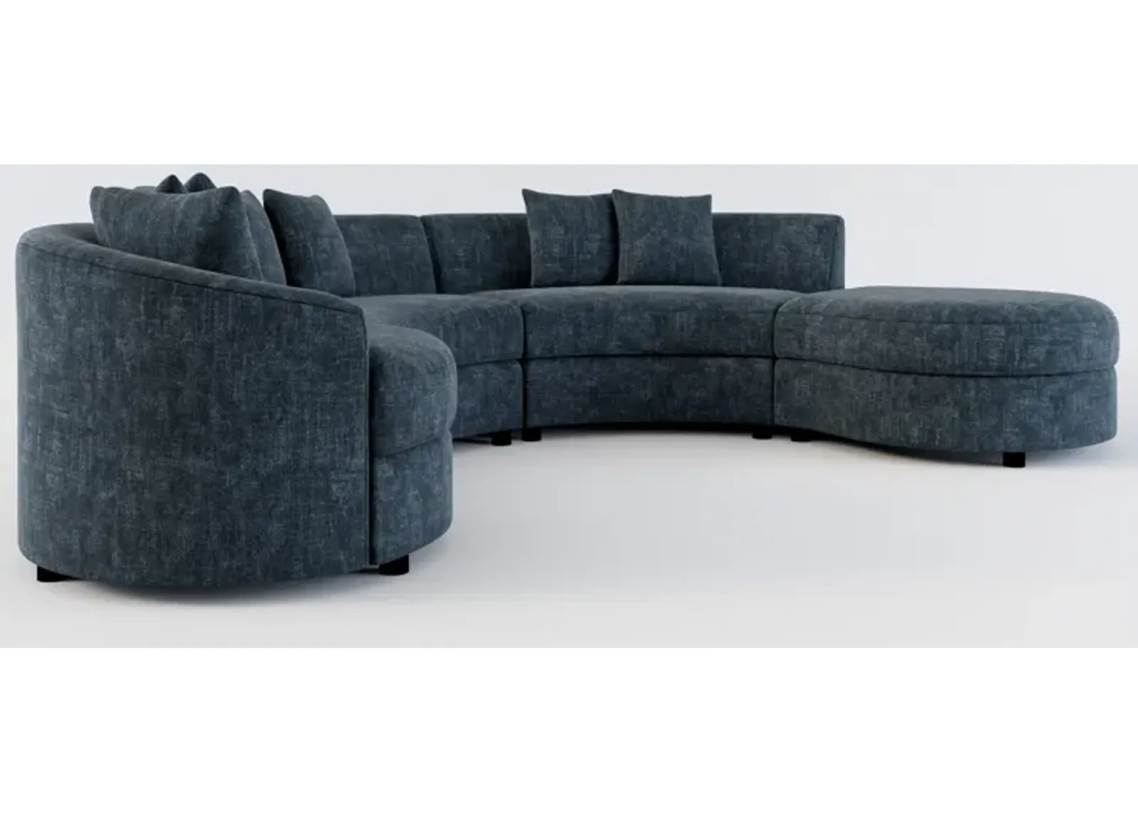 Allegra Foam Comfort 4-Piece Sectional with Right-Facing Chaise - Argo Navy