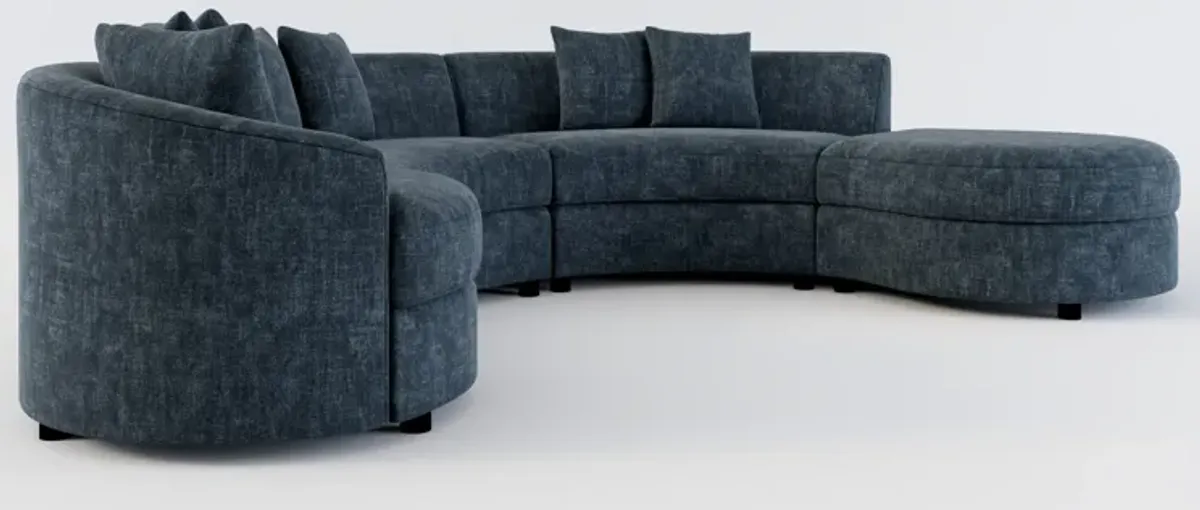 Allegra Foam Comfort 4-Piece Sectional with Right-Facing Chaise - Argo Navy