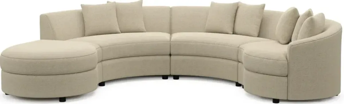 Allegra Foam Comfort 4-Piece Sectional with Left-Facing Chaise - Broderick Sand