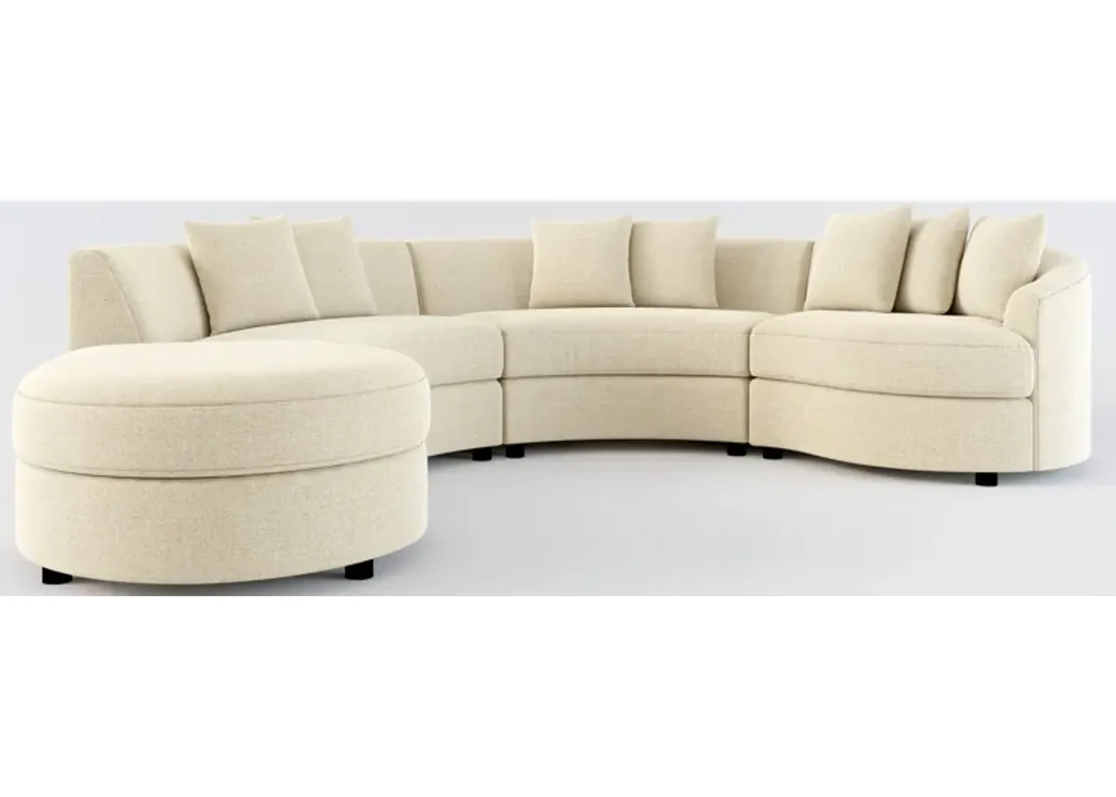 Allegra Foam Comfort 4-Piece Sectional with Left-Facing Chaise - Broderick Sand