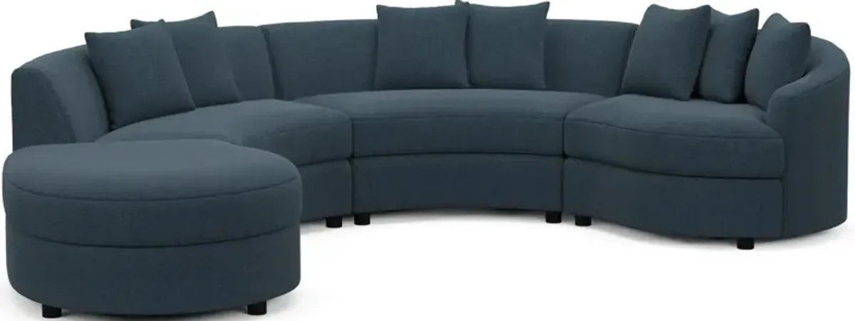 Allegra Foam Comfort 4-Piece Sectional with Left-Facing Chaise - Broderick Indigo