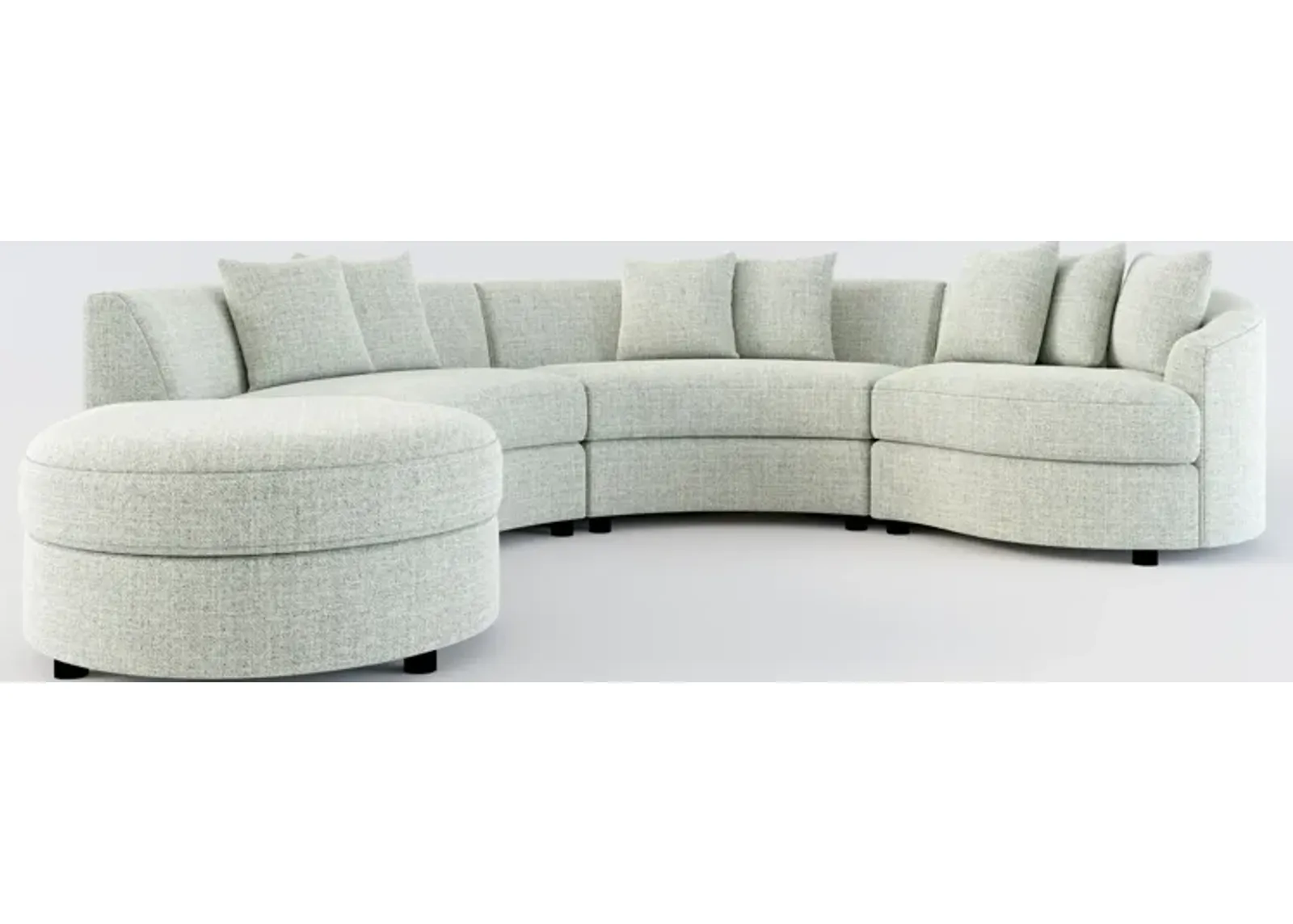 Allegra Foam Comfort 4-Piece Sectional with Left-Facing Chaise - Broderick Sea Glass