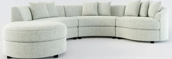 Allegra Foam Comfort 4-Piece Sectional with Left-Facing Chaise - Broderick Sea Glass