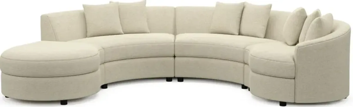 Allegra Foam Comfort 4-Piece Sectional with Left-Facing Chaise - Bridger Shell