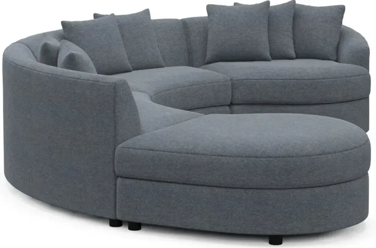 Allegra Foam Comfort 4-Piece Sectional with Left-Facing Chaise - Bridger Navy