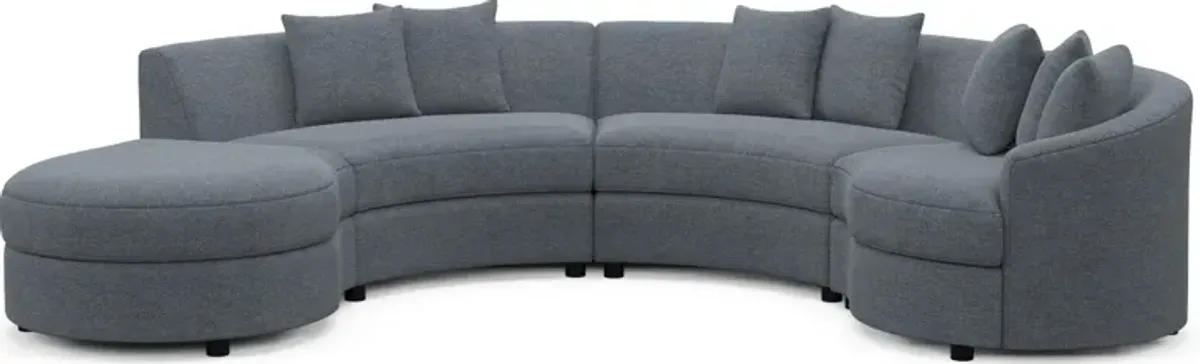 Allegra Foam Comfort 4-Piece Sectional with Left-Facing Chaise - Bridger Navy