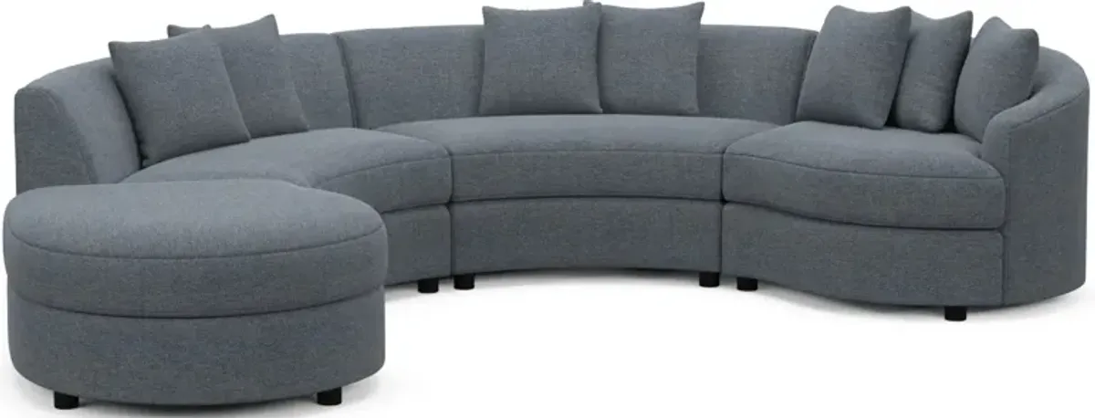 Allegra Foam Comfort 4-Piece Sectional with Left-Facing Chaise - Bridger Navy