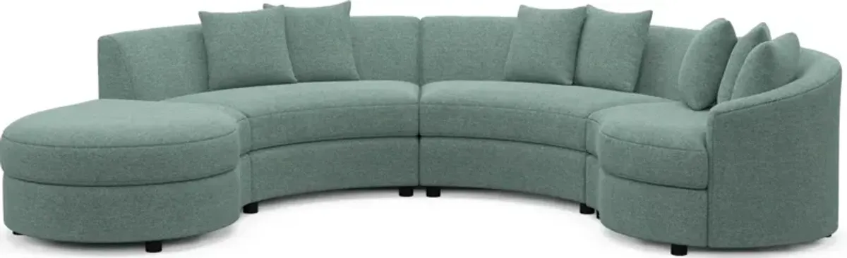 Allegra Foam Comfort 4-Piece Sectional with Left-Facing Chaise - Bridger Jade