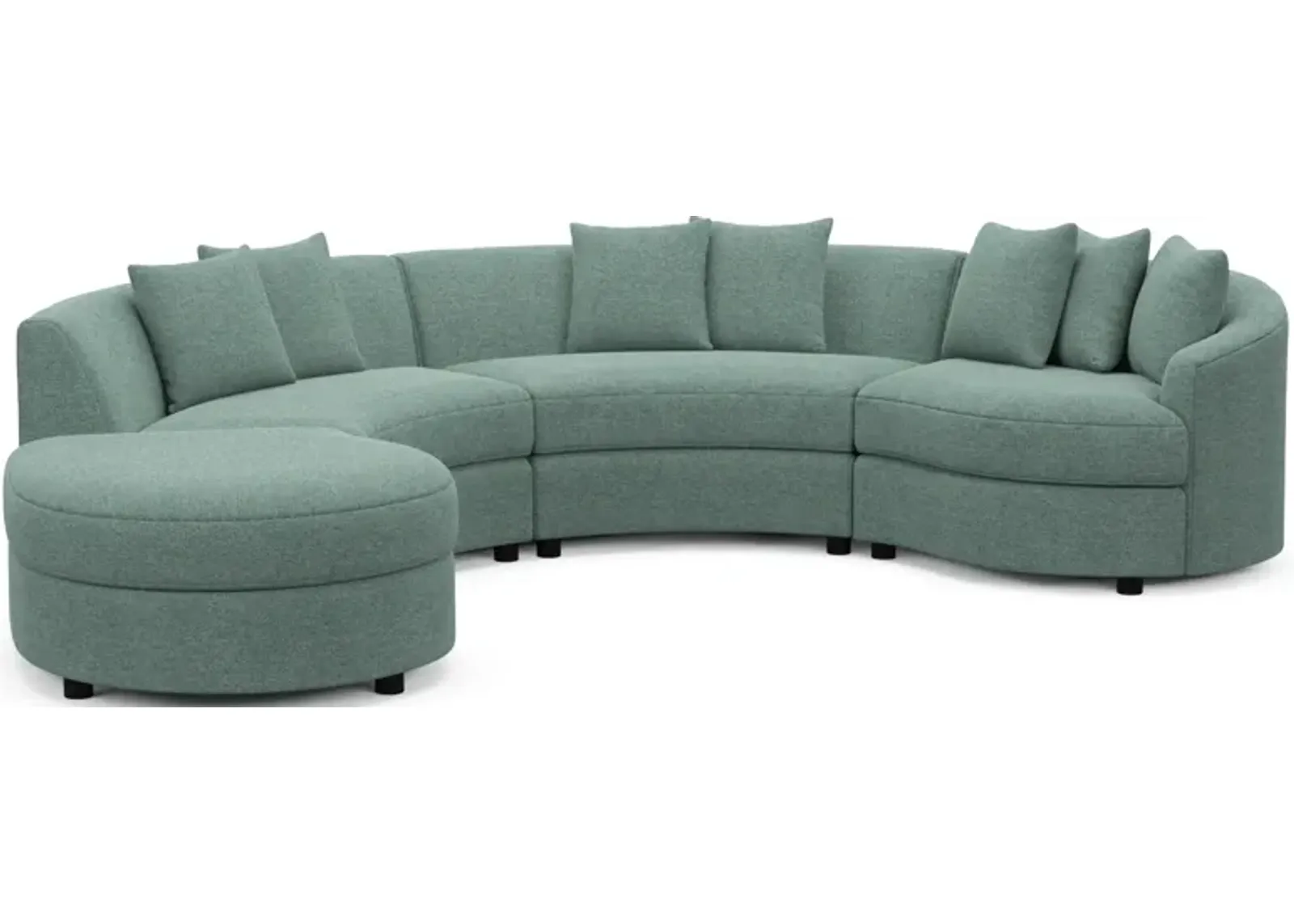 Allegra Foam Comfort 4-Piece Sectional with Left-Facing Chaise - Bridger Jade