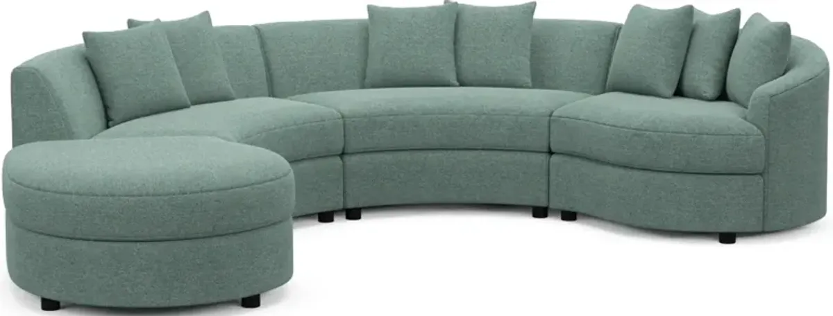 Allegra Foam Comfort 4-Piece Sectional with Left-Facing Chaise - Bridger Jade