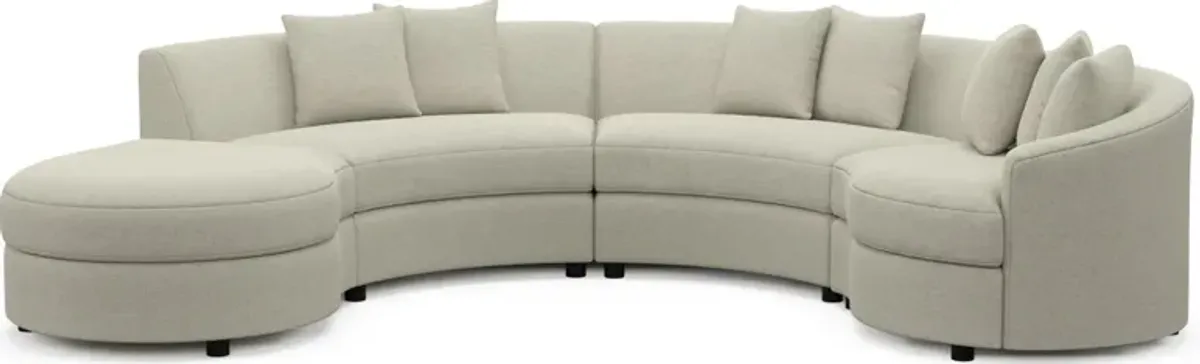 Allegra Foam Comfort 4-Piece Sectional with Left-Facing Chaise - Liv Dove