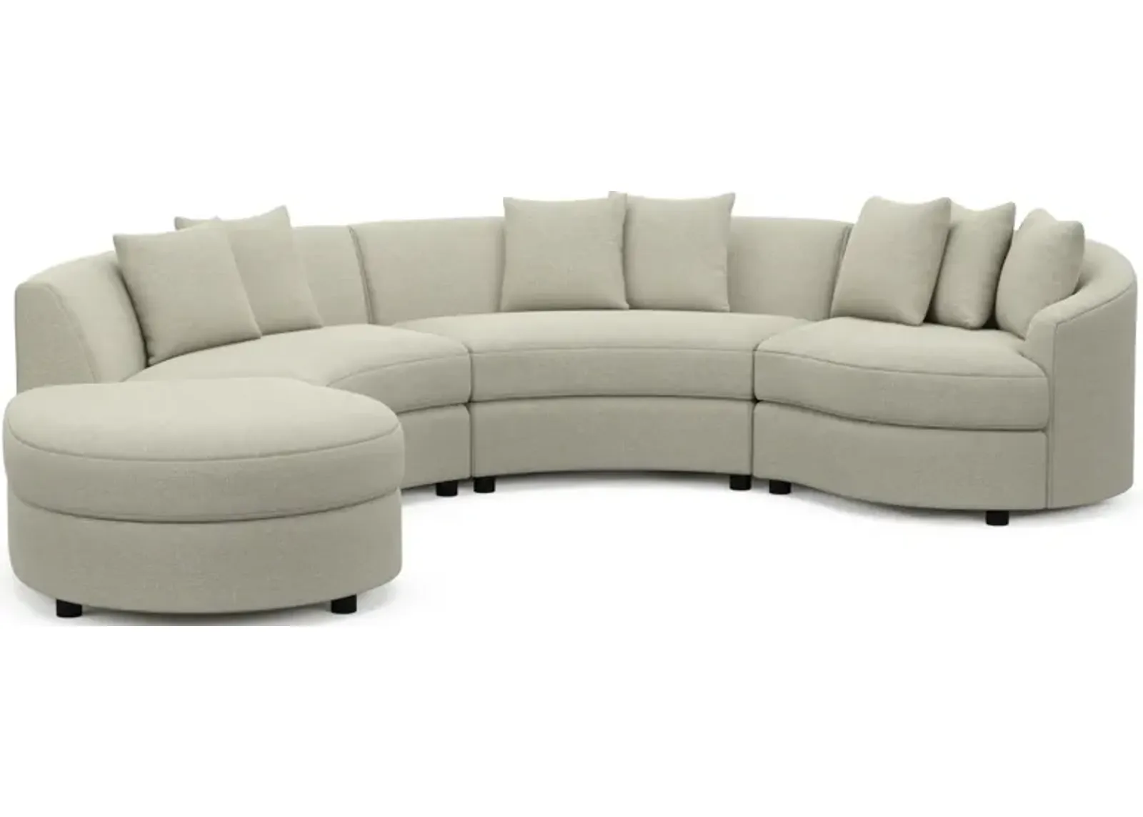 Allegra Foam Comfort 4-Piece Sectional with Left-Facing Chaise - Liv Dove