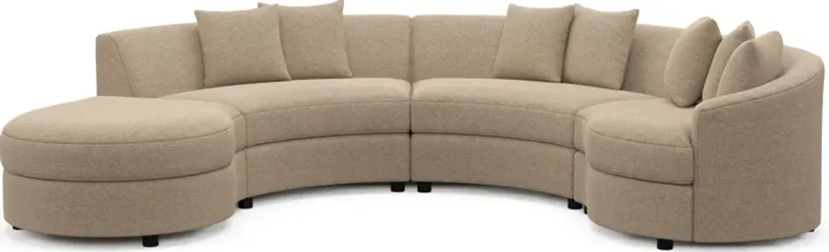 Allegra Foam Comfort 4-Piece Sectional with Left-Facing Chaise - Liv Wicker