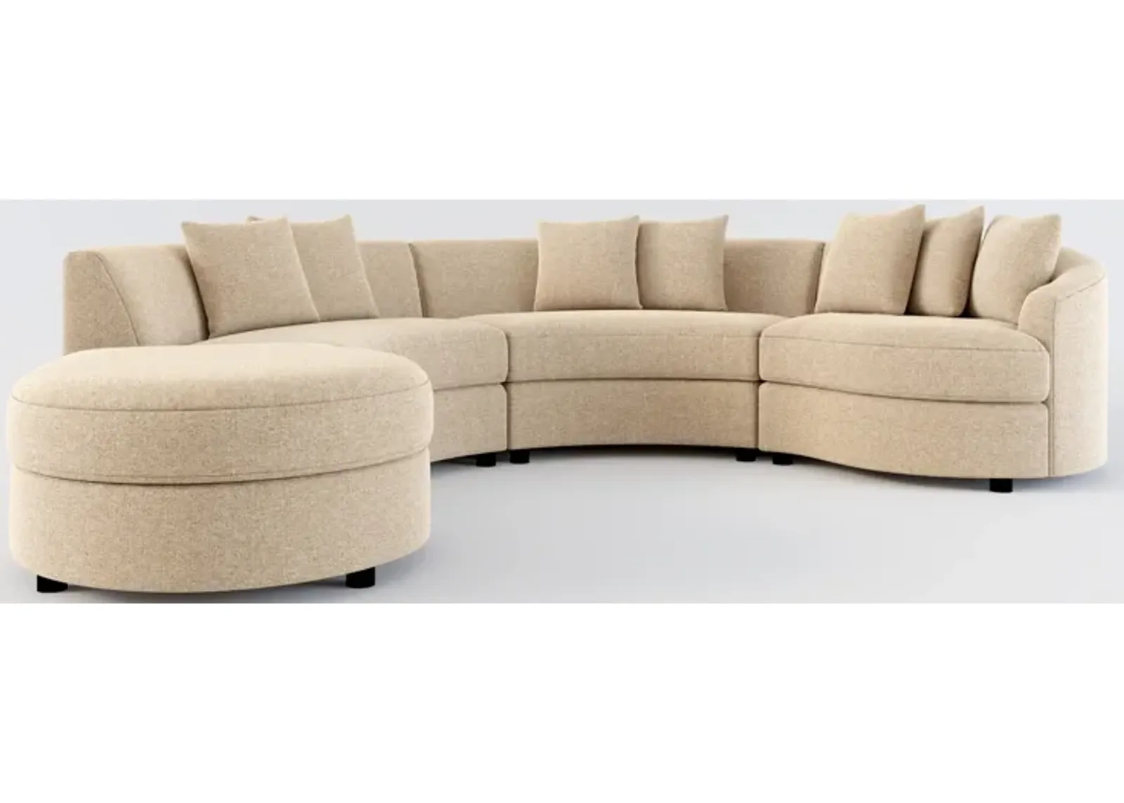 Allegra Foam Comfort 4-Piece Sectional with Left-Facing Chaise - Liv Wicker