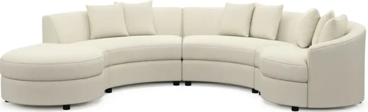 Allegra Foam Comfort 4-Piece Sectional with Left-Facing Chaise - Fincher Ivory