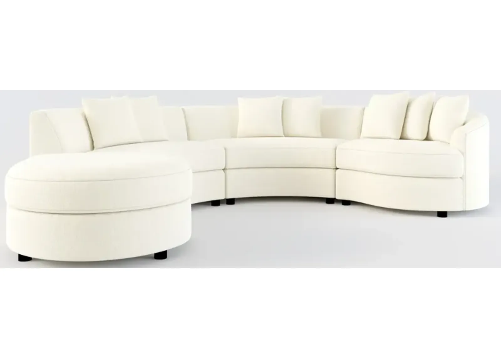 Allegra Foam Comfort 4-Piece Sectional with Left-Facing Chaise - Fincher Ivory