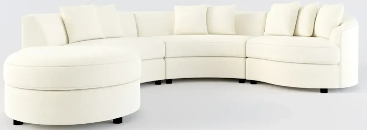 Allegra Foam Comfort 4-Piece Sectional with Left-Facing Chaise - Fincher Ivory