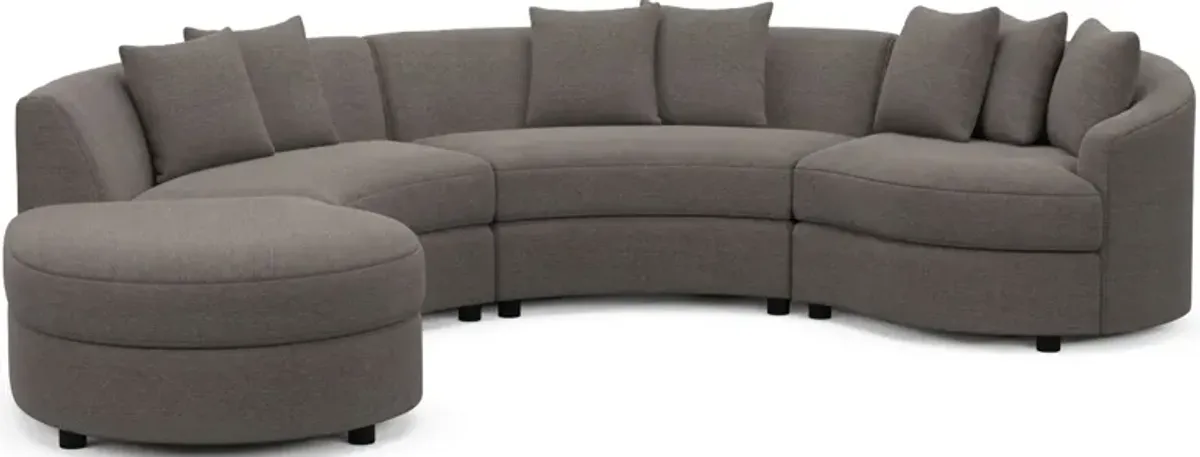 Allegra Foam Comfort 4-Piece Sectional with Left-Facing Chaise - Presidio Steel