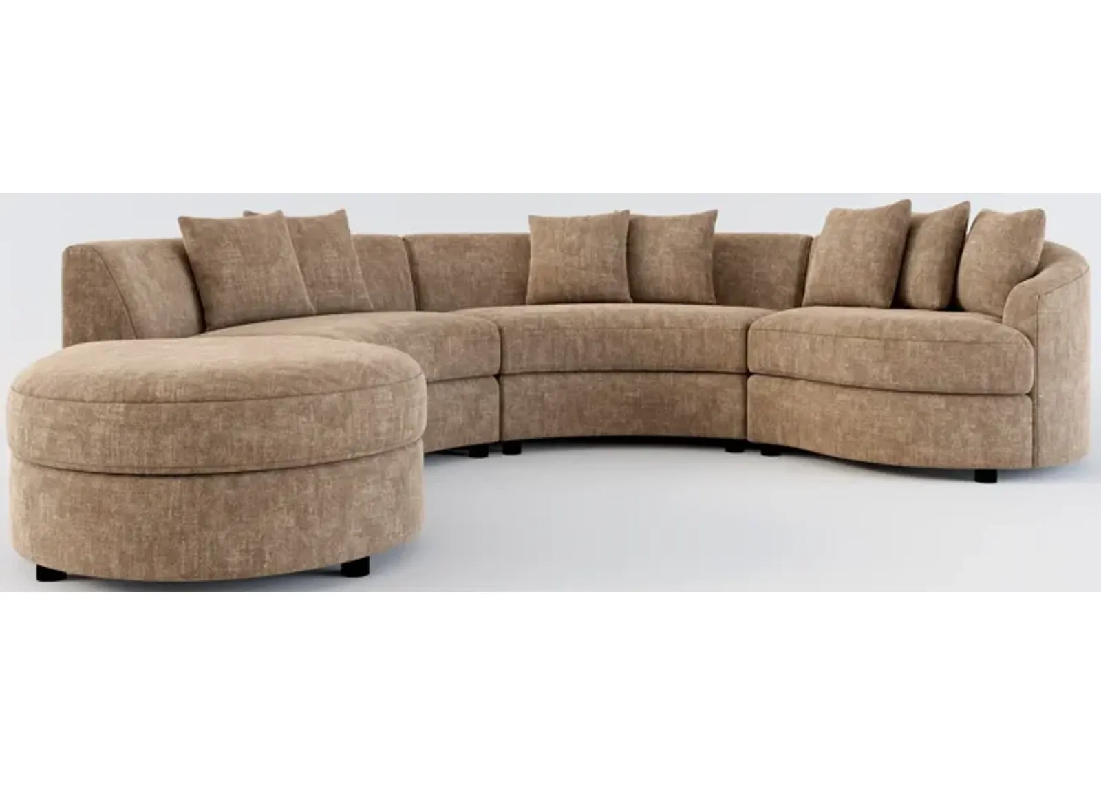 Allegra Foam Comfort 4-Piece Sectional with Left-Facing Chaise - Argo Java