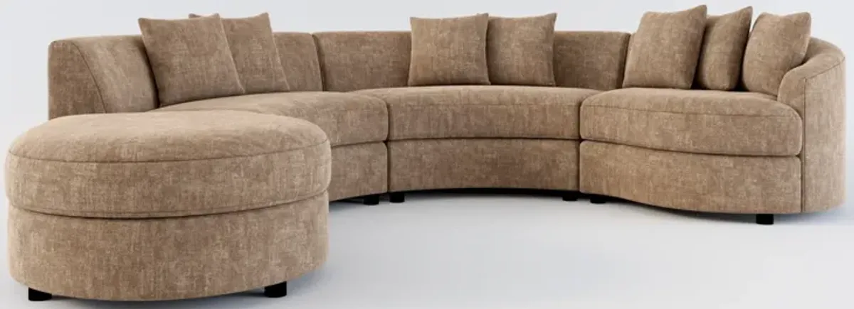 Allegra Foam Comfort 4-Piece Sectional with Left-Facing Chaise - Argo Java