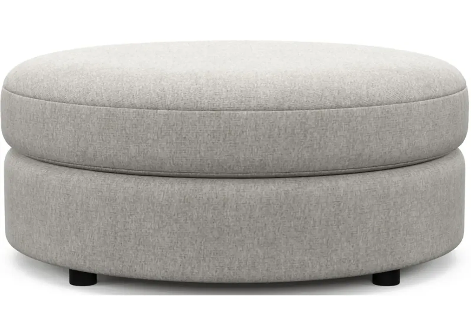 Allegra Foam Comfort Round Ottoman - Burmese Granite