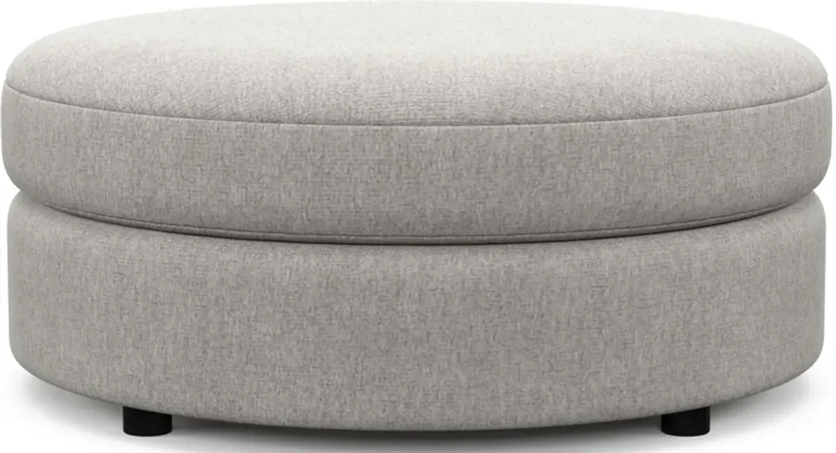 Allegra Foam Comfort Round Ottoman - Burmese Granite