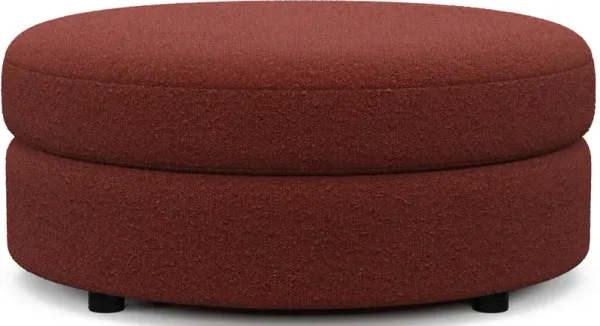 Allegra Foam Comfort Round Ottoman - Bloke Brick