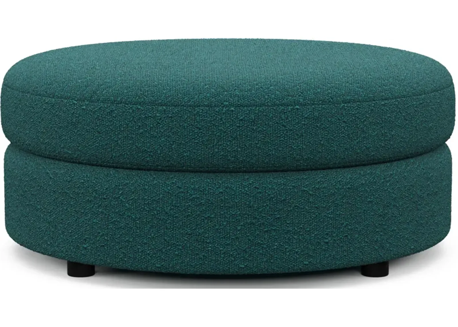 Allegra Foam Comfort Round Ottoman - Bloke Peacock