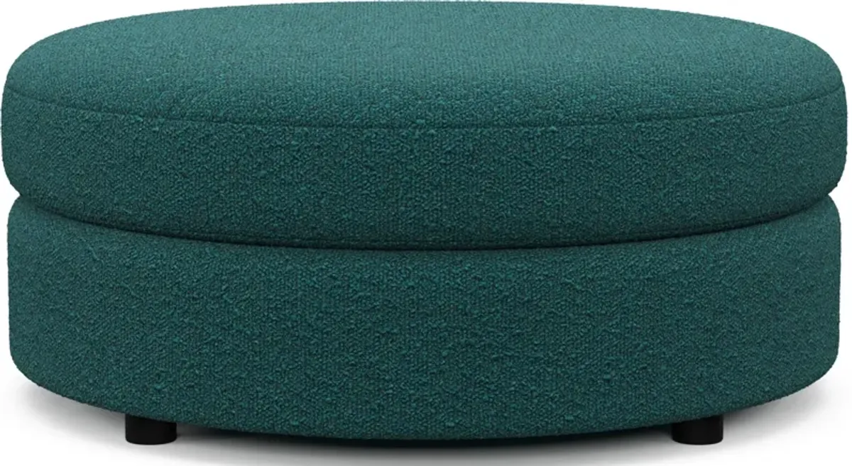 Allegra Foam Comfort Round Ottoman - Bloke Peacock